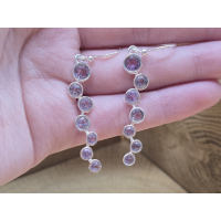 Echt zilveren oorbel hangers met Amethist 